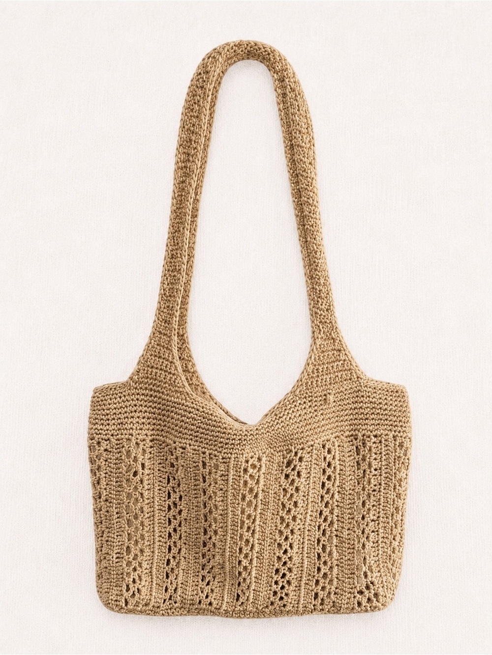 ✨ The Sak Tan Crochet Hobo Shoulder Bag Slouchy Boho Purse ✨